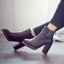 Bottes à chevilles pour femmes avec boucles J1105 2