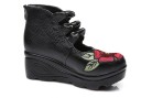 Bottes à chevilles pour femmes avec fleurs A658 5