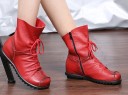Bottes à talon en cuir pour femmes J1722 3