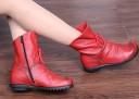 Bottes à talons en cuir pour femmes avec fourrure 3
