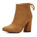 Bottes à talons hauts en daim pour femmes J3229 1