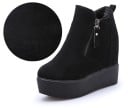 Bottes d'hiver à talon plateforme pour femmes - Noires 7