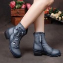 Bottes d'hiver à talon pour femmes avec fleur J1817 3