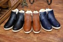 Bottes d'hiver en cuir pour hommes avec fourrure J2211 2
