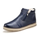 Bottes d'hiver en cuir pour hommes avec fourrure J2211 3