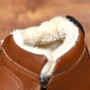 Bottes d'hiver en cuir pour hommes avec fourrure J2211 4