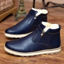 Bottes d'hiver en cuir pour hommes avec fourrure J2211 7