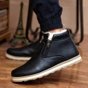 Bottes d'hiver en cuir pour hommes avec fourrure J2211 10