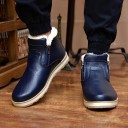 Bottes d'hiver en cuir pour hommes avec fourrure J2211 11