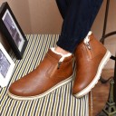 Bottes d'hiver en cuir pour hommes avec fourrure J2211 12