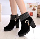 Bottes d'hiver pour femmes avec boucle et talon J1193 2