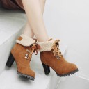 Bottes d'hiver pour femmes avec fourrure à talon J837 1