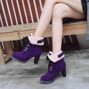 Bottes d'hiver pour femmes avec fourrure à talon J837 7