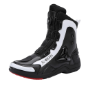 Bottes de moto unisex hautes avec fermeture à mécanisme rotatif en caoutchouc PU construction de protection pour la conduite de moto 2