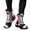 Bottes de moto unisex hautes avec fermeture à mécanisme rotatif en caoutchouc PU construction de protection pour la conduite de moto 7
