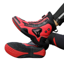 Bottes de moto unisex hautes avec fermeture à mécanisme rotatif en caoutchouc PU construction de protection pour la conduite de moto 8