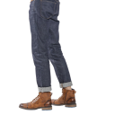 Bottes de travail montantes pour hommes avec lacets et tige haute en simili cuir et tissu marron pour le travail et un usage quotidien 3