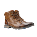 Bottes de travail montantes pour hommes avec lacets et tige haute en simili cuir et tissu marron pour le travail et un usage quotidien 7