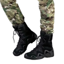 Bottes de travail montantes pour hommes avec tige haute et lacets en tissu simili cuir pour le travail et les conditions extérieures difficiles 4