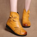 Bottes en cuir pour femmes avec des fleurs J1720 2