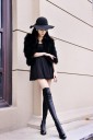 Bottes en cuir pour femmes - Noires 5