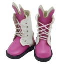 Bottes montantes à lacets pour poupée avec des oreilles de lapin décoratives Chaussures en cuir PU et tissu avec de longs lacets Accessoire 6