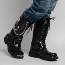 Bottes punk pour hommes avec chaîne 5