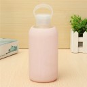 Bottiglia da viaggio in vetro per bevande da 500 ml con involucro in silicone per la scuola e il lavoro Tappo avvitabile con anello 8