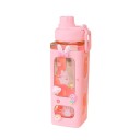 Bottiglia per bambini con cannuccia e rivestimento in silicone 700 ml Bottiglia in plastica BPA Free con superficie in silicone per bere 2