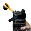 Bottiglia sportiva ad alta capacità per acqua con cannuccia e indicatore di tempo 1,5 l Bottiglia idratante per fitness, viaggi e sport Tappo impermeabile 3