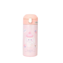 Bottiglia termica in acciaio inossidabile con cannuccia e tappo a pulsante 380 ml bottiglia a vuoto rosa 18 x 6,5 cm per viaggi a scuola e uso quotidiano 1