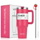 Bottiglia termica in acciaio inox 1200 ml con doppia parete isolante Grande tazza termica per bevande fredde bicchiere DIY con cannuccia 6
