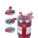 Bottiglia termica in acciaio inox 1200 ml con doppia parete isolante Grande tazza termica per bevande fredde bicchiere DIY con cannuccia 7