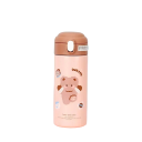 Bottiglia termica in acciaio inox con cannuccia e tappo a pulsante 380 ml bottiglia a vuoto 18 x 6,5 cm rosa chiaro con motivo animali per viaggi 1
