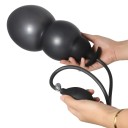 Bouchon anal gonflable en silicone de 13 cm en forme de 3 boules avec pompe, matériau flexible et souple, réglage facile de la taille, emballage 3