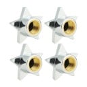 Bouchons de valve en forme d'étoile Bouchons décoratifs pour valves de pneus Plastique et cuivre Surface argentée brillante Dimensions 2,2 x 1,4 cm 1