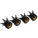 Bouchons de valves de pneus en forme de couronne 4 pcs Bouchons décoratifs noirs avec pointes et filetage intérieur doré Élément décoratif distinctif 5