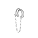 Boucle d'oreille double élégante avec chaîne pour cartilage look punk moderne hip-hop bijoux tendance pour femmes port quotidien avec clips 3