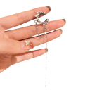 Boucle d'oreille en chaîne à plusieurs couches avec perles pour cartilage, look punk et hip-hop, clips pour un port quotidien, accessoire 4