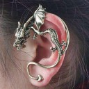 Boucle d'oreille féminine audacieuse enveloppant toute l'oreille Boucle d'oreille décorative avec zirconiums et imitation de perles Métal fantaisie 7