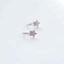 Boucle d'oreille femme avec étoile Anneau ouvert en forme de C avec boule Pierres en zircon Métal fantaisie Petit bijou scintillant pour l'oreille 5