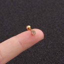 Boucle d'oreille piercing femme cartilage oreille Tige droite avec boule Petite décoration avec des zirconiums scintillants Métal fantaisie Design 5