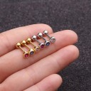 Boucle d'oreille piercing femme cartilage oreille Tige droite avec boule Petite décoration avec des zirconiums scintillants Métal fantaisie Design 35