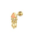 Boucle d'oreille puce pour femme avec des zirconiums scintillants Pour le lobe de l'oreille et le cartilage Forme décorative délicate Métal 37