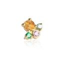 Boucle d'oreille puce pour femme avec des zirconiums scintillants Pour le lobe de l'oreille et le cartilage Forme décorative délicate Métal 52