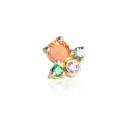 Boucle d'oreille puce pour femme avec des zirconiums scintillants Pour le lobe de l'oreille et le cartilage Forme décorative délicate Métal 54