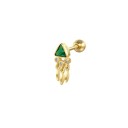 Boucle d'oreille puce pour femme avec des zirconiums scintillants Pour le lobe de l'oreille et le cartilage Forme décorative délicate Métal 57