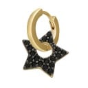 Boucle d'oreille ronde pour femme avec pendentif en forme de cœur ou d'étoile Pendentif orné de zircons Métal fantaisie Bijoux de mode Emballage 1 5