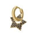 Boucle d'oreille ronde pour femme avec pendentif en forme de cœur ou d'étoile Pendentif orné de zircons Métal fantaisie Bijoux de mode Emballage 1 7