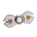 Boucle en métal réglable pour la taille 4,6 x 1,9 cm Décor perlé avec fleurs Ajustement des pantalons Sans couture Boucle élégante pour jeans 9